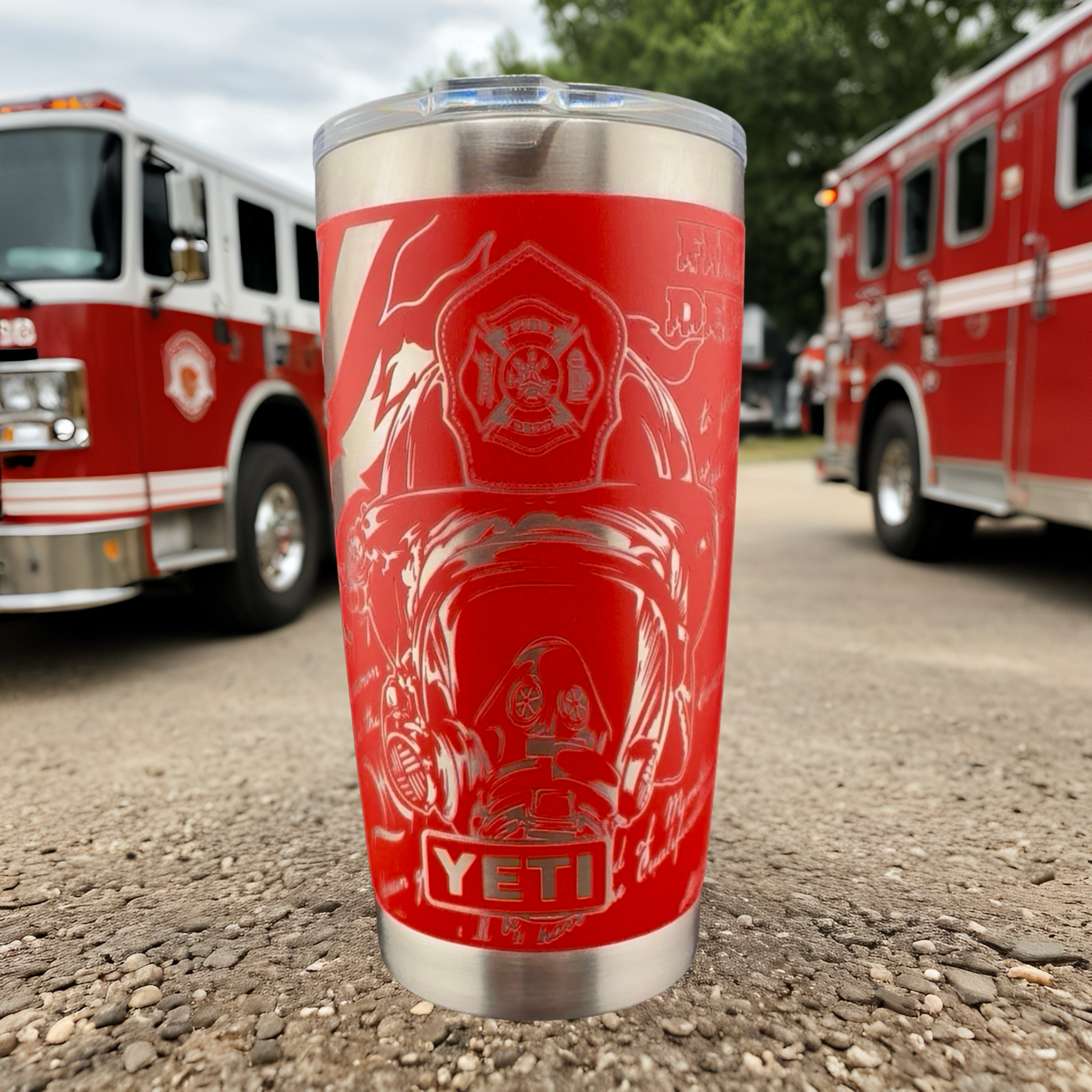 Firefighter Tribute Engraved YETI Tumbler – Honor. Strength. Brotherhood.