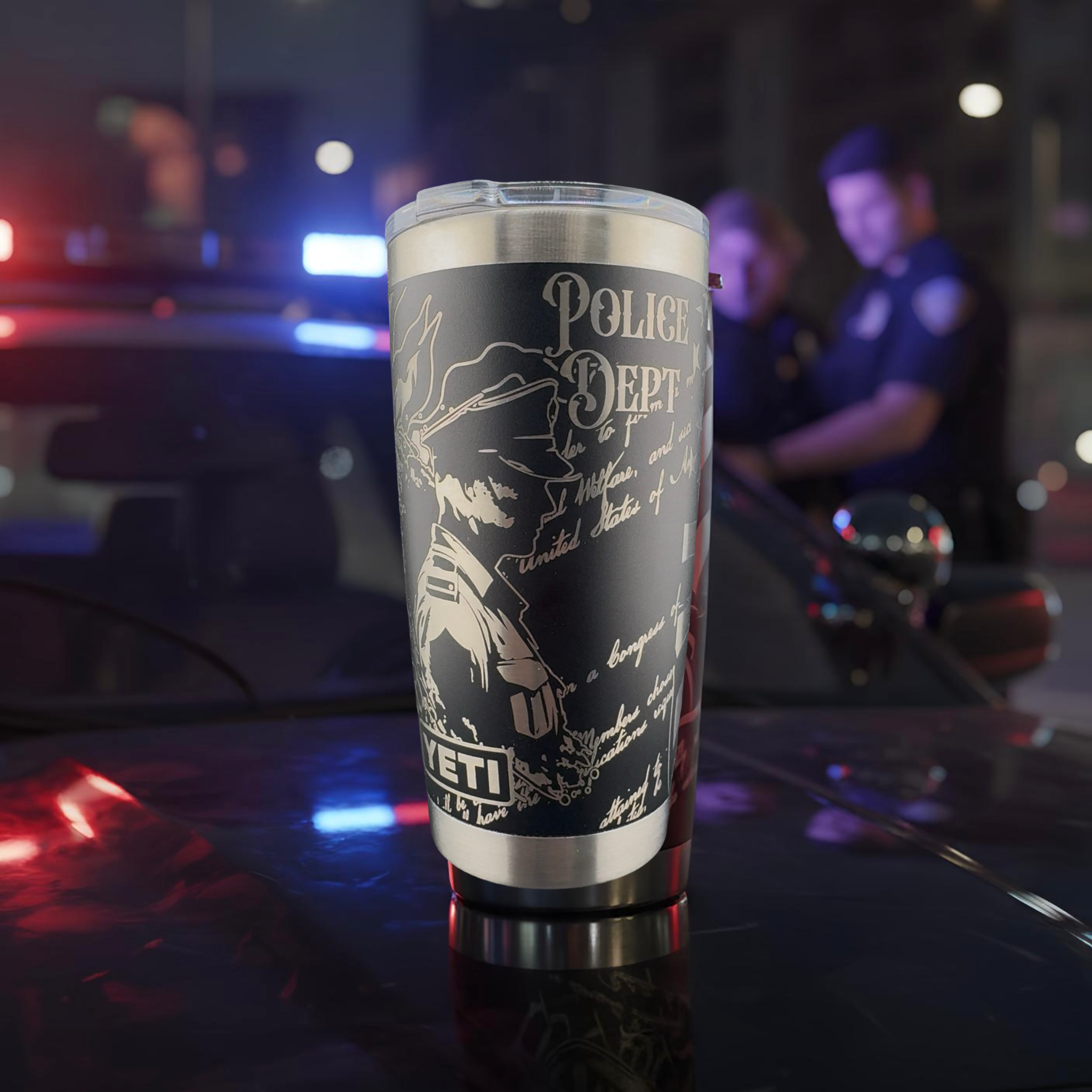 Law Enforcement Tribute Engraved Tumbler – Protect & Serve with Pride