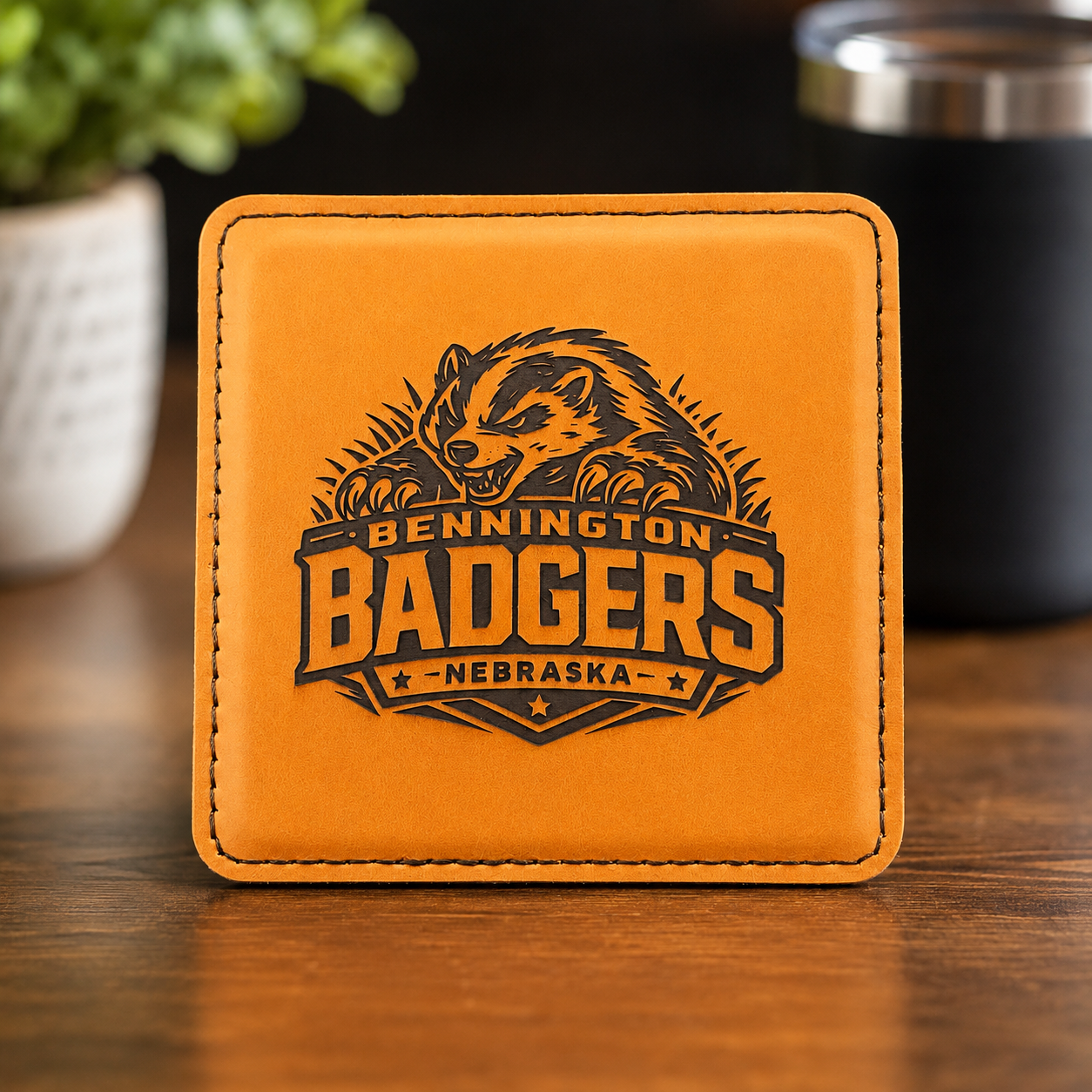 Bennington Badgers Premium Leatherette Coaster