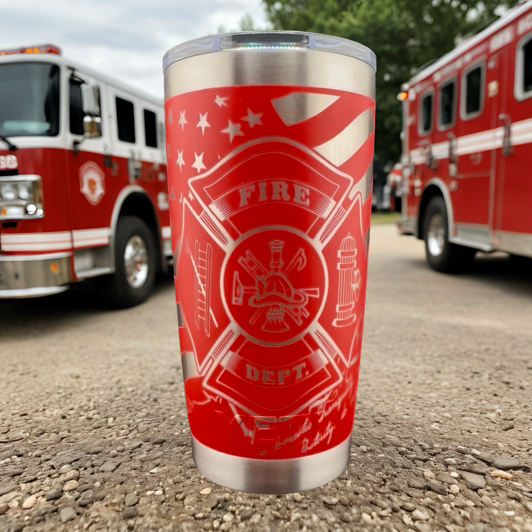 Firefighter Tribute Engraved YETI Tumbler – Honor. Strength. Brotherhood.
