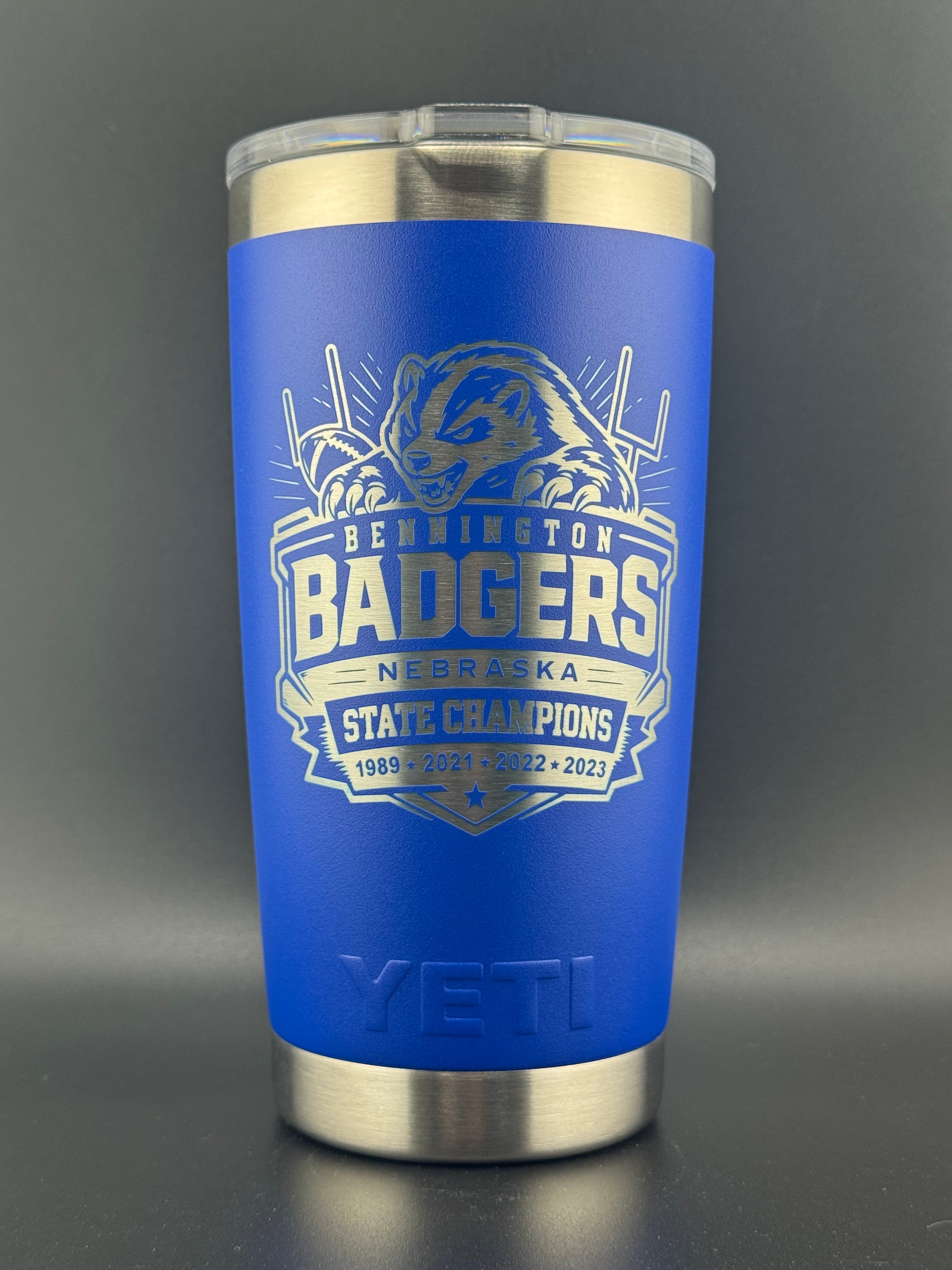 Bennington Badgers Football Engraved YETI® 20oz Rambler Tumbler